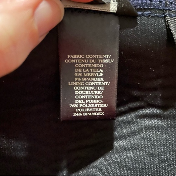 Ann Taylor Ruched Bandeau One Piece Swimsuit M Medium Navy Blue - Picture 3 of 4